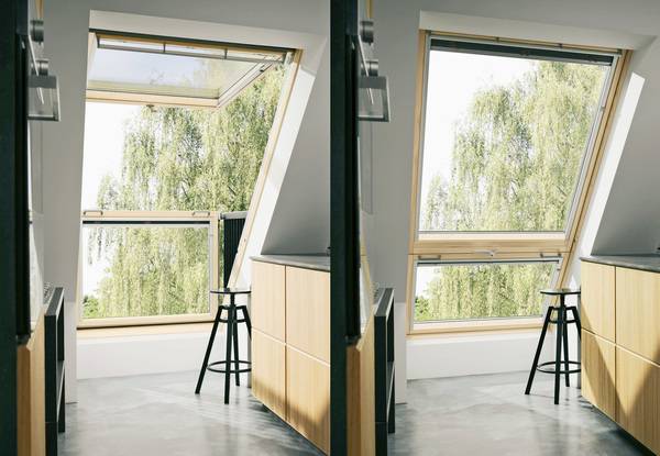 Mit nur zwei Handgriffen ist der balkonähnliche Dachaustritt ausgeklappt. 