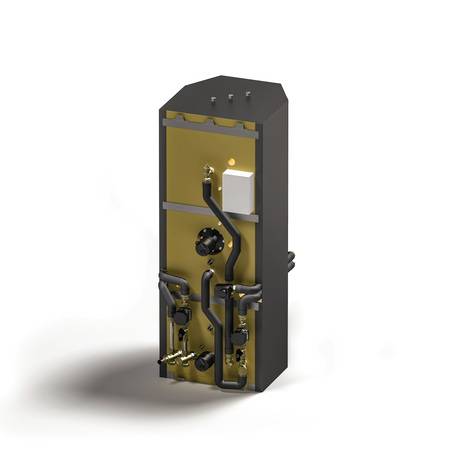 Im x-buffer combi sind alle Bauteile, die für den Betrieb einer Wärmepumpenanlage benötigt werden, bereits integriert – hydraulisch und elektrisch vorkonfektioniert. Die Wartung erfolgt komplett über die Vorderseite.