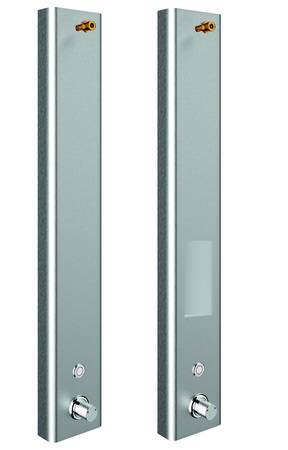 CONGENIAL Duschelemente, Edelstahl mit/ohne Ablage, Thermostat, Piezo-Taster, DN15.