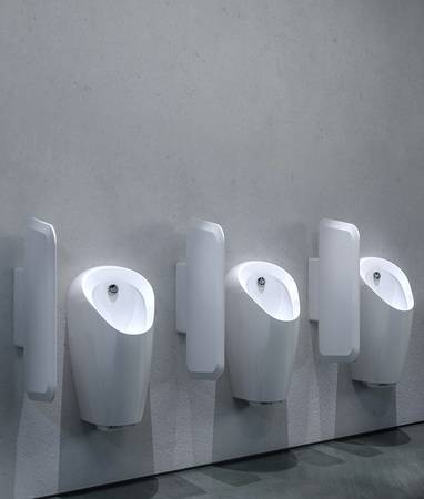 Das Urinalsystem ist auf eine optimale Ausspülleistung bei kleinen Wassermengen ausgelegt. 