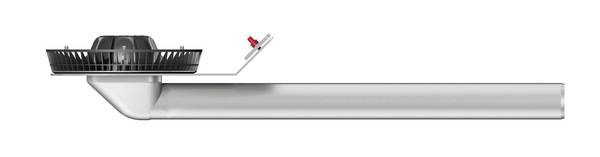 Attikaablauf ACO Jet, DN 70, mit 45°-Aufkantung, Pressdichtungsflansch und Funktionshaube.