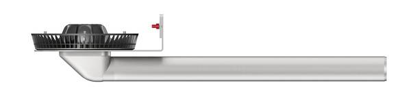 Attikaablauf ACO Jet, DN 70, mit 90°-Aufkantung, Pressdichtungsflansch und Funktionshaube.