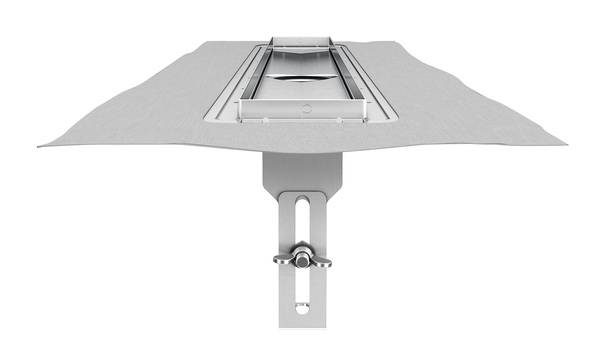 Höhenverstellbar: Edelstahl-Duschrinne ACO ShowerDrain E+ mit umlaufenden Flansch.