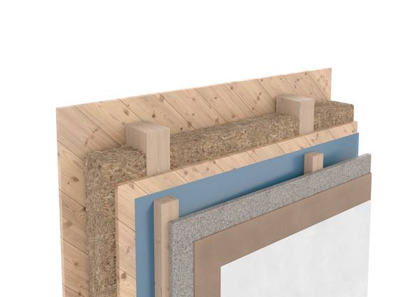 Das Tragwerk besteht ebenso wie große Teile der Fassade aus unbehandeltem Holz, das nach dem Rückbau wiederverwendet bzw. kompostiert werden kann. 