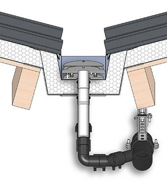 Perfekte Passform mit einem an die Rinnengeometrie anpassbaren Klebeflansch.