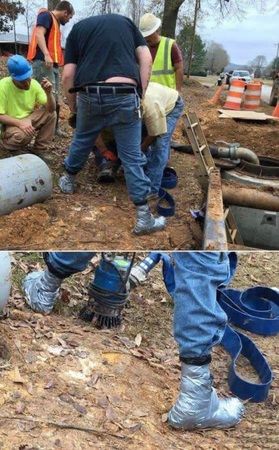 Man ist kein Handwerker, wenn man nicht auf eine vernünftige und der Situation angemessene Arbeitskleidung achtet.