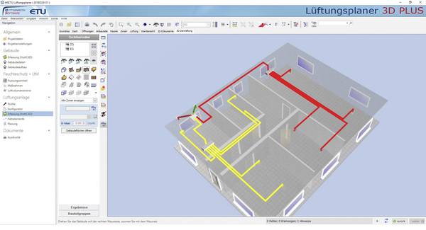 Einige Programme verfügen über Schnittstellen zu 3D-Lüftungsplanungsprogrammen. Einige Programme verfügen über Schnittstellen zu 3D-Lüftungsplanungsprogrammen.