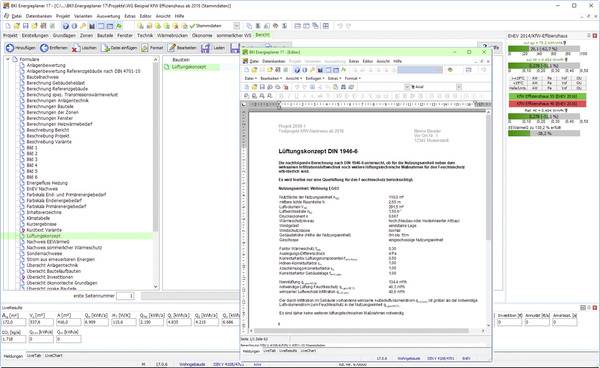 Ausgegeben werden die Berechnungsergebnisse in Tabellenform oder auf Formblättern.