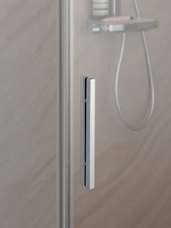 Der besonders flache Ganzmetall-Riegelgriff ist das Highlight der Premium Softcube Schiebetür. 