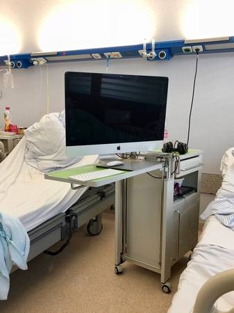 ... und dadurch so weit notfallsicher gemacht, dass er vom mobilen Büro im Krankenhaus aus den Betrieb weiterführen konnte.