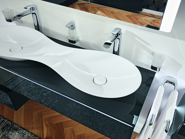 Halbsäule VIGOUR Waschtisch derby 600 x 480 mm weiss