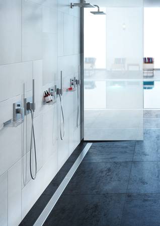 Die Eignung von ACO ShowerDrain Public für Duschen in Sport- und Gewerbestätten beruht auf der Erfüllung der höchsten Anforderungen an die höchste Wassereinwirkungsklasse W3-I.