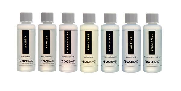 Repabad bietet 7 Dampfbaddüfte für die Aromatherapie an.