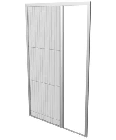 Insektenschutzplissees mit elastischem Gewebe. Das System wird ein- oder zweiflügelig geliefert und hat einen komfortablen Magnetverschluss.