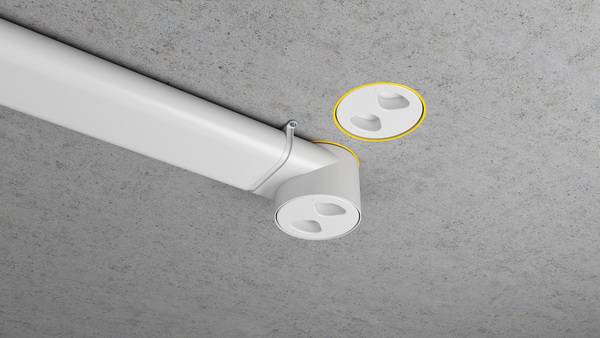 Wird der neue profi-air Flachverteiler 6- fach von FRÄNKISCHE mit dem Ovalkanal in der Ortbeton- oder Filigrandecke verbaut, ist die Installation kaum sichtbar.