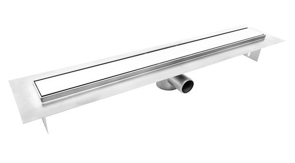 Die Wendeabdeckung kombiniert zwei verschiedene Duschrinnen-Abdeckungsvarianten in einem Produkt: Die mit Sanitärfliesen verfliesbare Innentasse sowie die glänzende Edelstahl-Oberfläche.