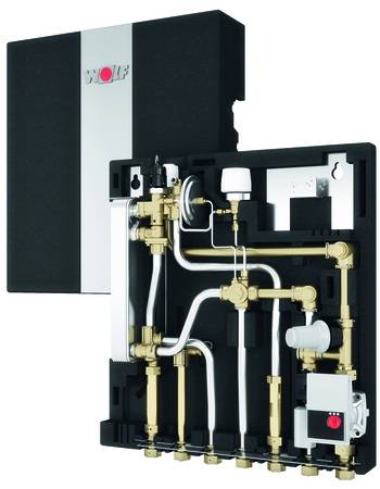 In einem Hybridheizsystem kann die CAT-Wohnungsstation die hohen Anforderungen im Neubau wirtschaftlich und ohne Kompromisse erfüllen.