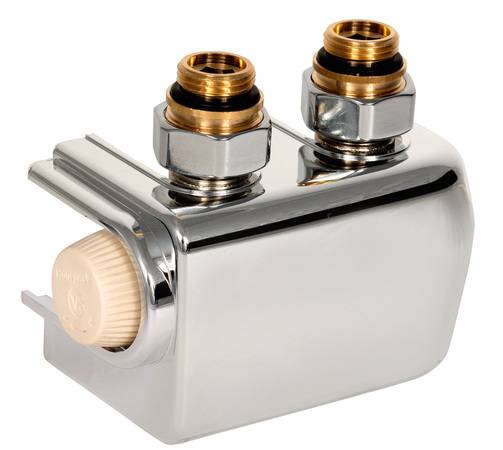 Bei der Zweirohr-Variante kann der Vorlauf ohne weitere Anpassungen rechts oder links angeschlossen werden, denn Resideo hat den Thermostatventileinsatz für eine beliebige Durchflussrichtung konzipiert. 