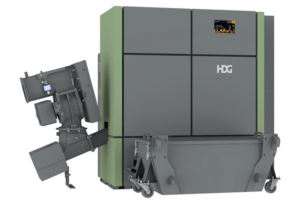 Die Hackschnitzel- und Pelletheizung HDG Compact 40-95 E mit Vario Austragung: Günstig in der Anschaffung, ...