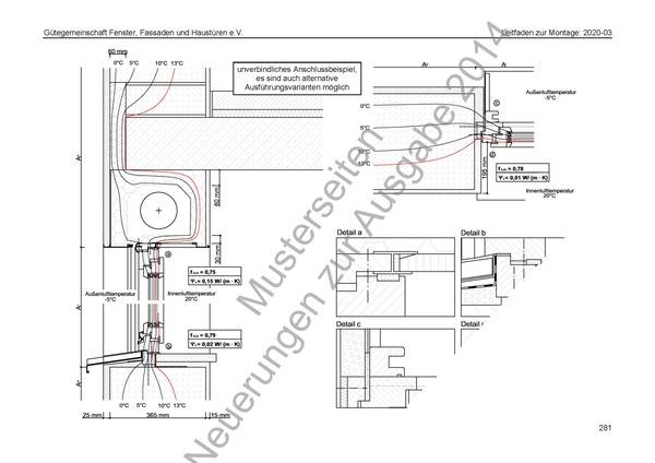 Neue Konstruktionen, Beispiel Fenstermontage mit Blindstock (Vorabzarge oder Montagezarge). Neue Konstruktionen, Beispiel Fenstermontage mit Blindstock (Vorabzarge oder Montagezarge).
