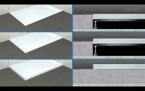 Maximale Flexibilität: Tempano kann bodenbündig, halbaufgesetzt und aufgesetzt eingebaut werden.