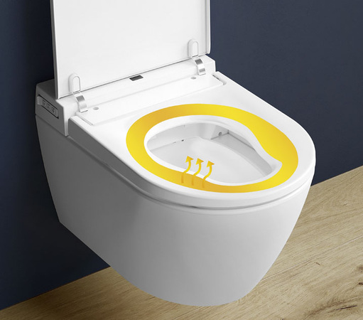 Die integrierte Sitzheizung wird automatisch über den Sensor aktiviert. Sie erhöht den Sitzkomfort und sorgt durch die individuell einstellbare Temperatur der WC-Brille für zusätzliches Wohlbefinden. Die Temperatur ist bis 42 Grad einstellbar.