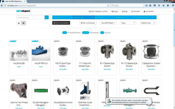 Recherchiert man BIM-Objekte über herstellerübergreifende BIM-Objektdatenbanken, hat man eine größere herstellerübergreifende Auswahl.