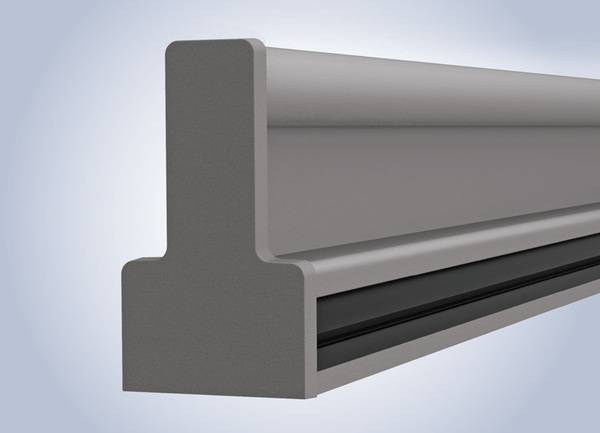 Durch die neue Form von Abdeckkappe und Glasleiste erhält der stabile Dachträger eine geradlinige, eckige Optik.