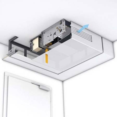 Der Fan Coil Venkon im Regelbetrieb ohne HEPA-Filter. Die Kernfunktion der Raumtemperierung wird nicht beeinträchtigt.