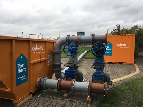 Zum Mietprojekt gehörten auch der Vorlagespeicher und der gesamte Leitungsbau mit Rohren und Schläuchen.