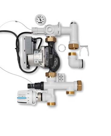 Regelset flex P, wahlweise mit Thermostatkopf oder Stellantrieb.