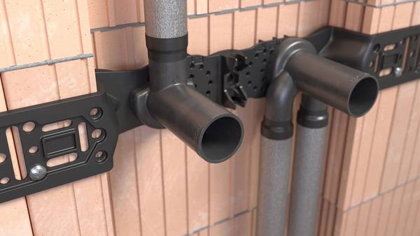 Die einteilige alpex Abdichtung von, eine Hülse aus thermoplastischem Material, umschließt die Wandwinkel vollständig und dient gleichzeitig dem Schallschutz.