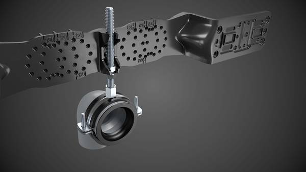 Je nach Einbausituation können Hand-werker den neuen Siphon-Fix von FRÄNKISCHE flexibel an der alpex Montageplatte befestigen. Das stellt die variable Abwasserbefestigung sicher.