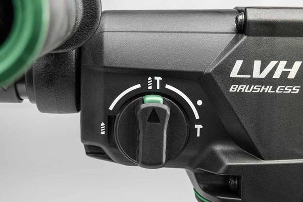 Die Bohrhämmer haben wie die 36-Volt-Modelle drei Betriebsarten: Bohren, Hammerbohren und Meißeln.