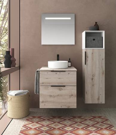 Durch die Produktion am Standort Deutschland, wie hier bei der Kollektion Eqio aus der Serie sys10, hat Burgbad kurze Transportwege und eine gute Kontrolle über die Lieferkette. 