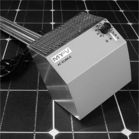 Das Wechselstrommodell AC Elwa-E von MyPV wurde speziell für Smart-Home-Systeme mit Batteriespeicher entwickelt.  Das Wechselstrommodell AC Elwa-E von MyPV wurde speziell für Smart-Home-Systeme mit Batteriespeicher entwickelt.