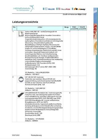 Anhand der Stücklisten lassen sich Leistungsverzeichnisse und Angebote generieren.