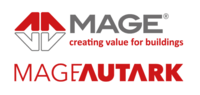 „Firmenlogo von MAGE mit dem Slogan ‚Wertschöpfung für Gebäude‘ und der Marke ‚MAGE AUTARK‘, spezialisiert auf innovative Gebäudetechniklösungen im Bereich Energieeffizienz und erneuerbare Energien.