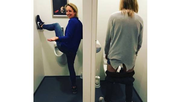 Pissoir-Pinkeln: Frauen-Protest gegen zu wenige Toiletten
