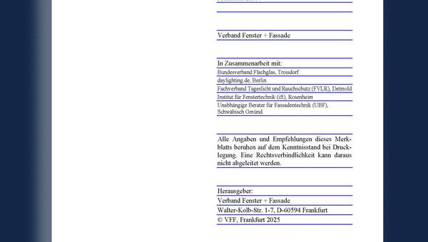 VFF: Neues Merkblatt zur Tageslichtversorgung von Wohngebäuden 