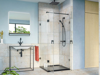 Glassdouche: Design-Beschläge "Augustina" in matt-schwarz