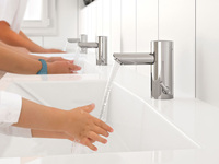 Conti+: Waschtischarmatur lino AS L13 mit thermostatischem Verbrühschutz Conti+: Waschtischarmatur lino AS L13 mit thermostatischem Verbrühschutz