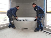 Erstes gedrucktes Wohnhaus setzt im Bad auf Bette