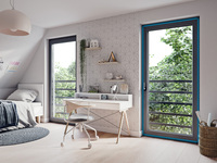 Raum mit zwei raumhohen Fenstern von Oknoplast