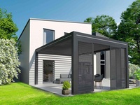 Terrassendach mit Schiebeläden von TS-Aluminium