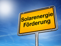 Schild Solarenergie Förderung