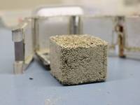 In Beton gemischt können die Bakterien Risse durch produzierten Kalk wieder schließen