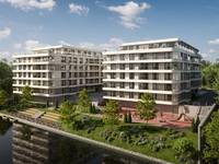 Zum Zeitpunkt der Machbarkeitsstudie gab es für das Werftquartier am Rhein lediglich eine grobe Planung von sieben Mehrfamilienhäusern, einem Büroturm und einem Hotel.