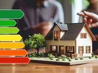Haus mit Energie-Balkenskala