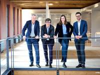 Delabie wird seit fast 100 Jahren familiengeführt: Patrick Delabie, Luc Delabie, Alice Delabie mit Ehepartner Vincent Bogard (v.l.n.r.)